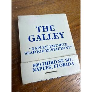 The Galley Lounge Seafood Restaurant Naples Florida Vintage Matchbook Unstruck
